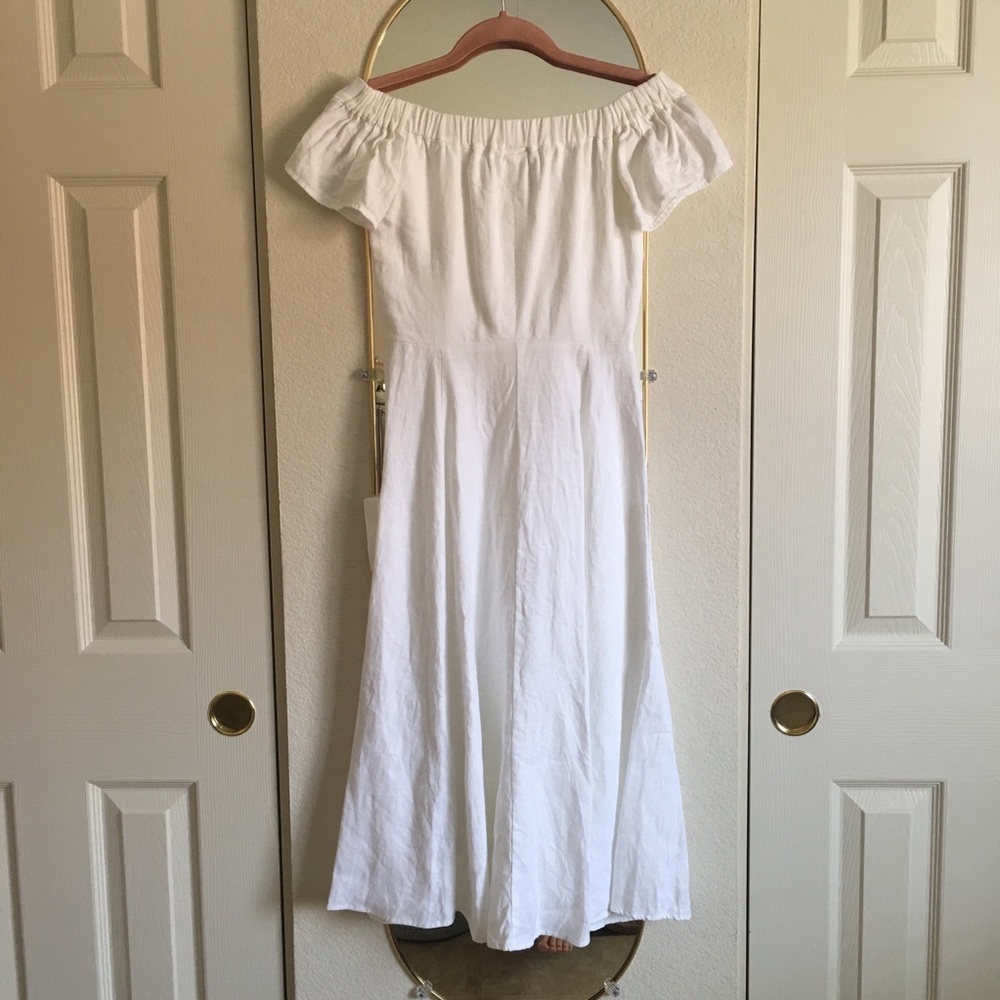 ✨ RARE Reformation Mariposa White Linen Dress - Picture 7 of 8
